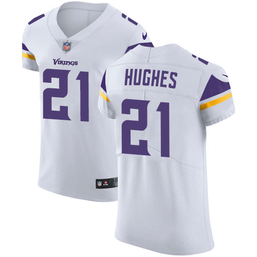 Nike Vikings #21 Mike Hughes White Men's Stitched NFL Vapor Untouchable Elite Jersey - Click Image to Close